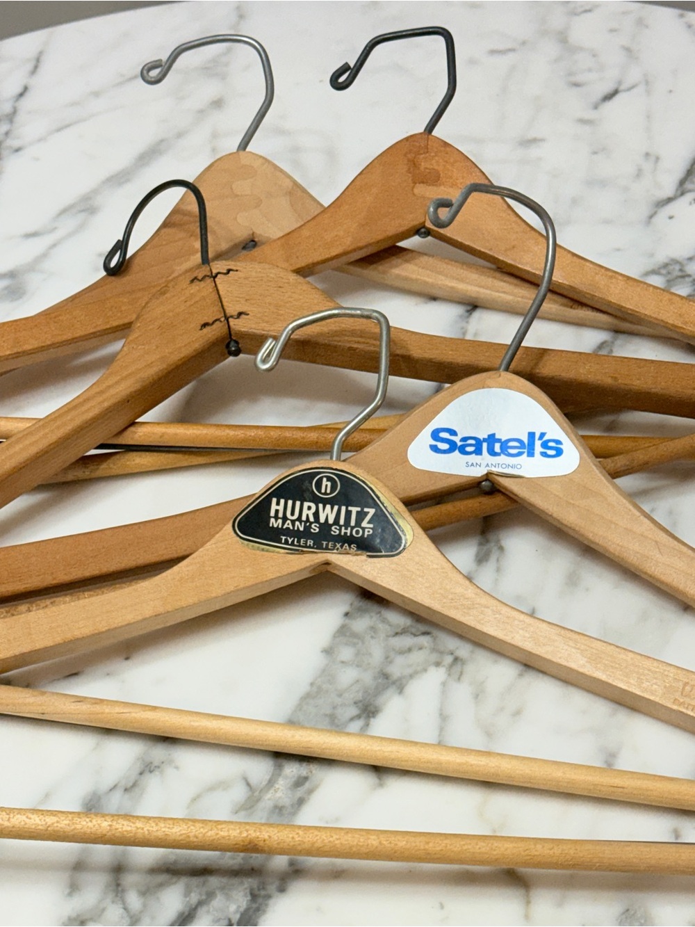 1930’s-1960’s Vintage Natural Wood Suit Hangers from Texas - Picture 8 of 17